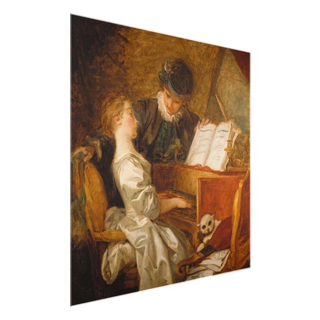 Glasschilderijen Jean Honoré Fragonard - The Piano Lesson