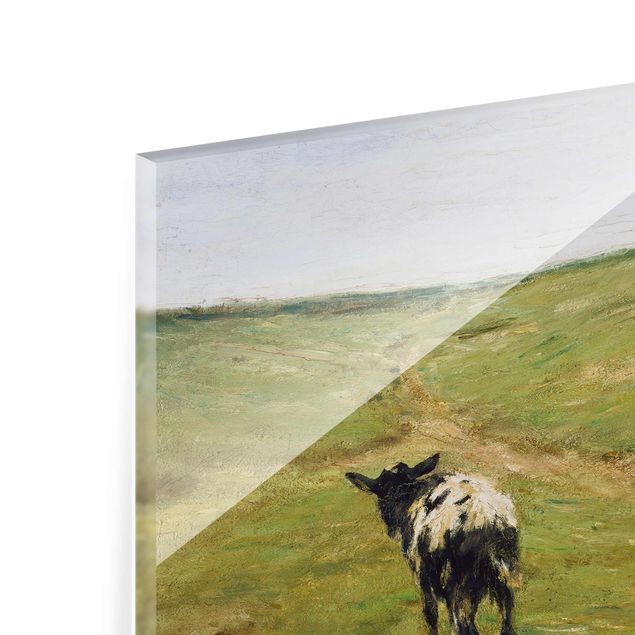Glasschilderijen Max Liebermann - Goat Herdess In Sand Dunes