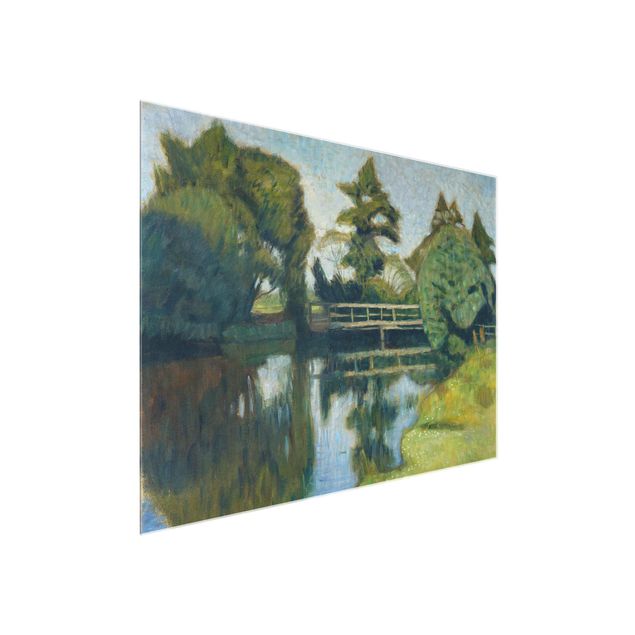 Glasschilderijen Otto Modersohn - The Wümme Bridge