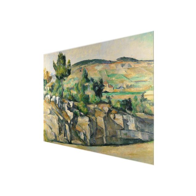 Glasschilderijen Paul Cézanne - Hillside In Provence