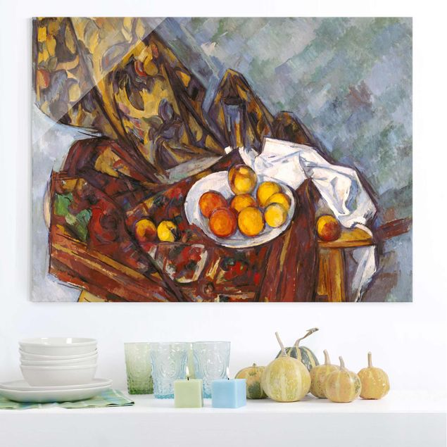 Magnettafel Glas Paul Cézanne - Still Life, Flower Curtain, And Fruits