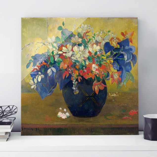 Glas Magnettafel Paul Gauguin - Flowers in a Vase