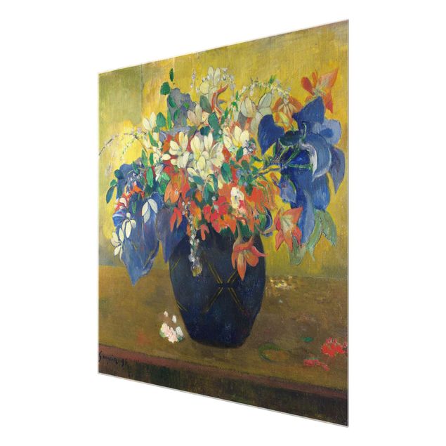 Glasschilderijen Paul Gauguin - Flowers in a Vase