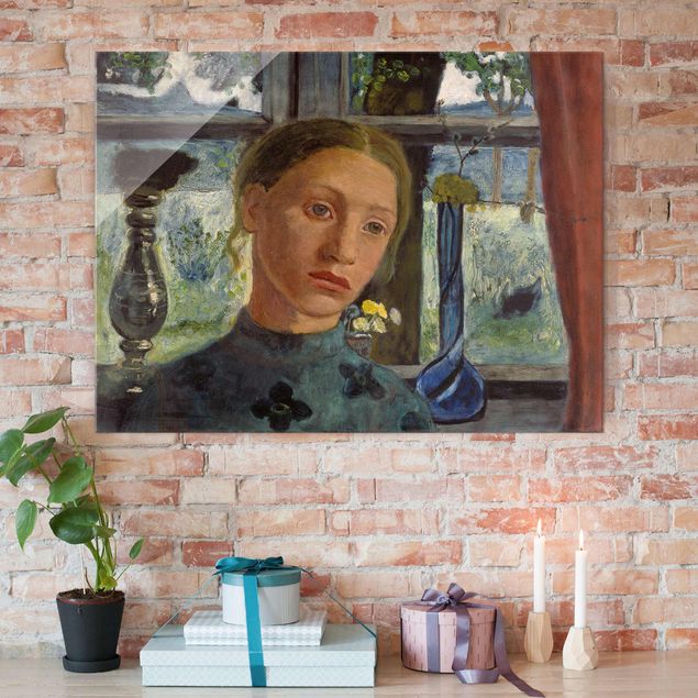 Glas Magnettafel Paula Modersohn-Becker - Girl'S Head In Front Of A Window