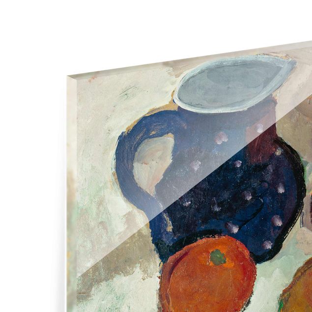 Glasschilderijen Paula Modersohn-Becker - Still Life with blue Star Pitcher