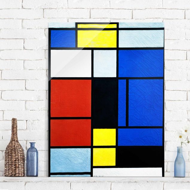 Glas Magnetboard Piet Mondrian - Tableau No. 1