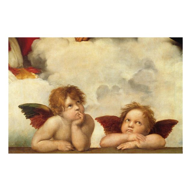Glasschilderijen Raffael - Two Angels. Detail from The Sistine Madonna