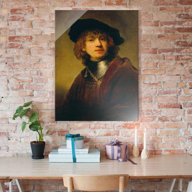 Glasschilderijen Rembrandt van Rijn - Self-Portrait