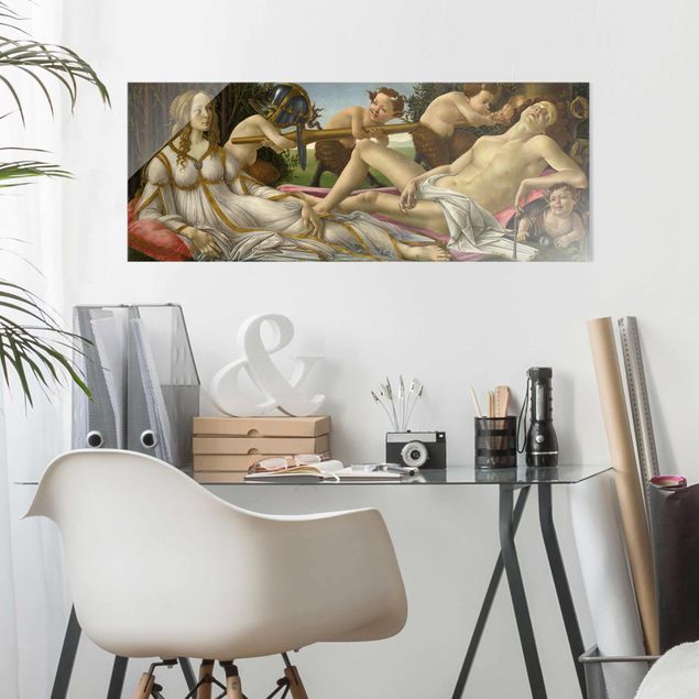 Glasschilderijen Sandro Botticelli - Venus And Mars