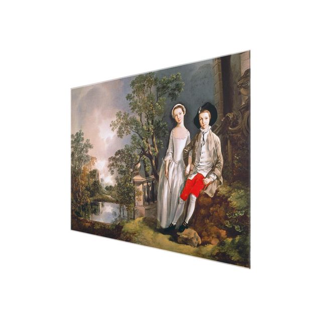 Glasschilderijen Thomas Gainsborough - Portrait Of Heneage Lloyd And His Sister