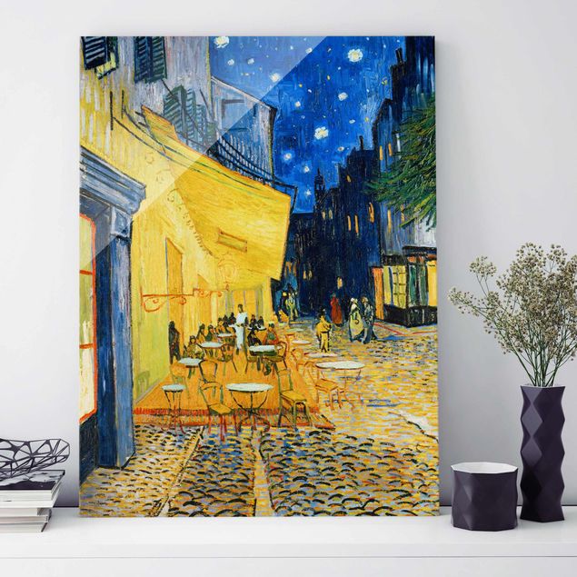Glas Magnetboard Vincent van Gogh - Café Terrace at Night