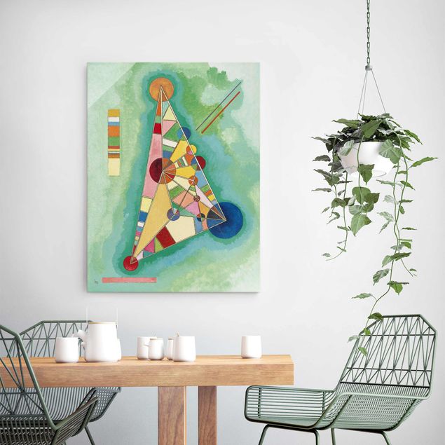 Glasschilderijen Wassily Kandinsky - Variegation in the Triangle