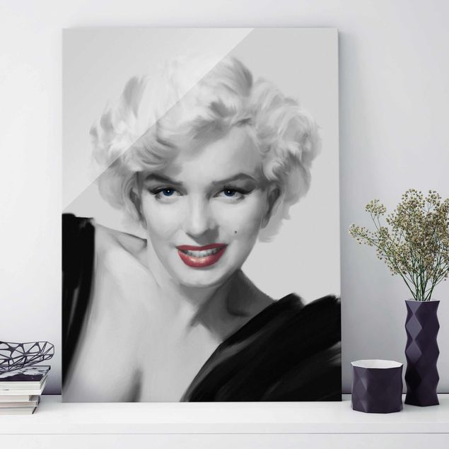 Glas Magnettafel Marilyn On Sofa