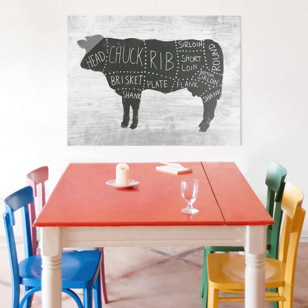 Glasschilderijen Butcher Board - Beef