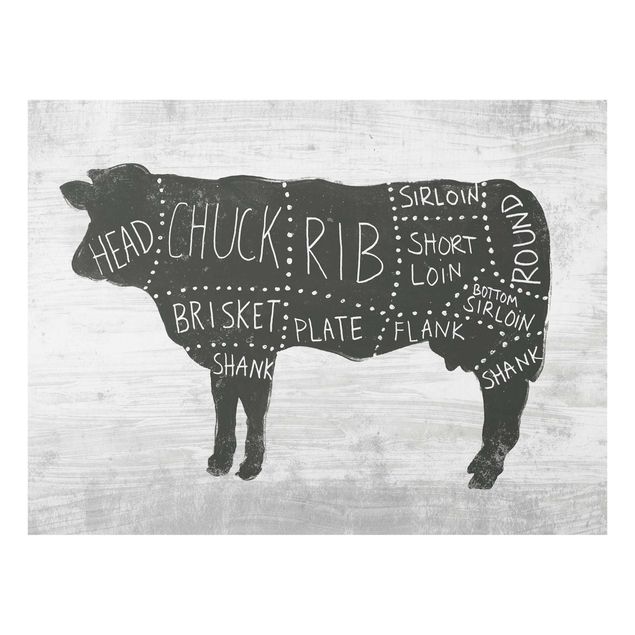 Glasschilderijen Butcher Board - Beef
