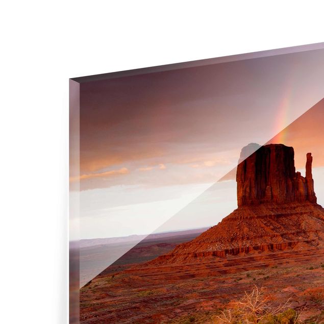 Glasschilderijen Monument Valley At Sunset