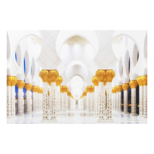 Glasschilderijen Mosque In Gold