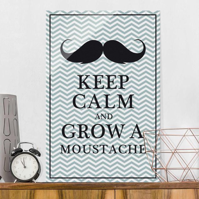 Glas Magnetboard Keep Calm and Grow a Moustache
