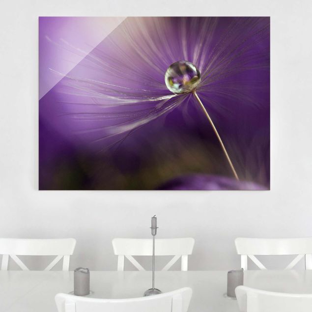 Glas Magnetboard Dandelion In Violet