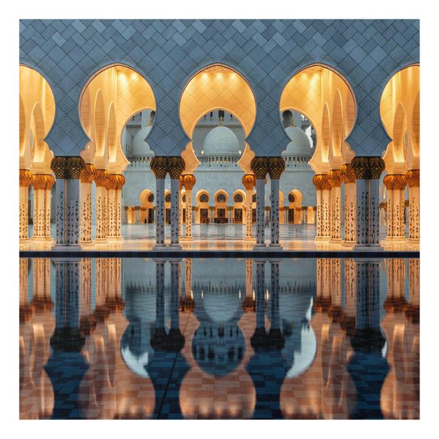 Glasschilderijen Reflections In The Mosque