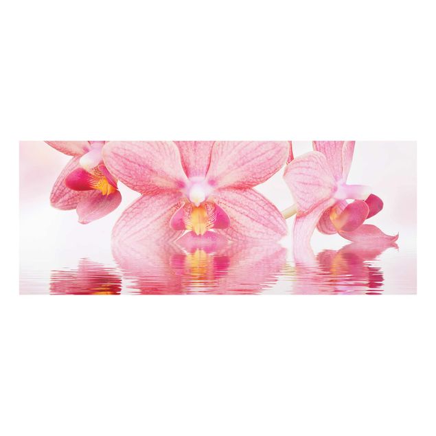 Glasschilderijen Light Pink Orchid On Water