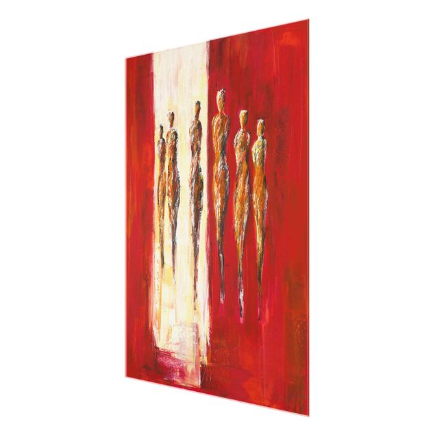 Glasschilderijen Petra Schüßler - Six Figures In Red
