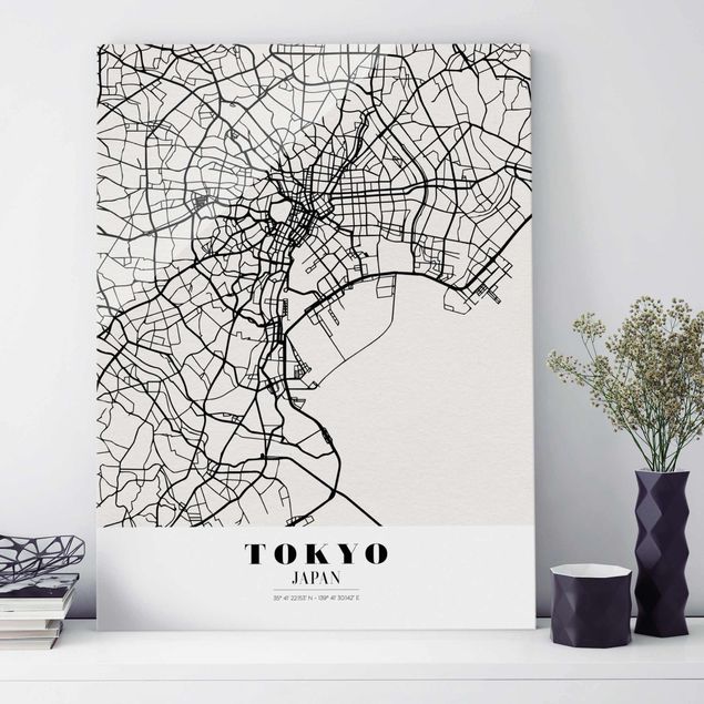 Glas Magnetboard Tokyo City Map - Classic