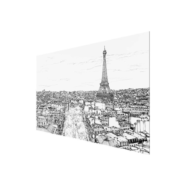 Glasschilderijen City Study - Paris