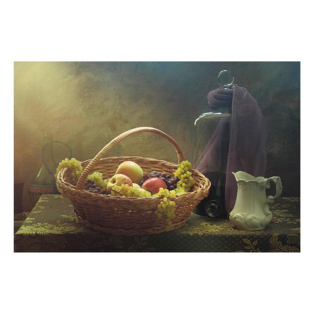 Glasschilderijen Still Life With Fruit Basket