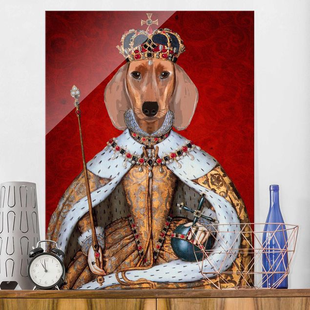 Glas Magnetboard Animal Portrait - Dachshund Queen