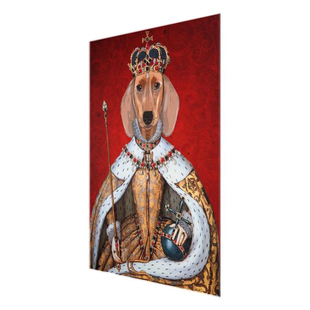 Glasschilderijen Animal Portrait - Dachshund Queen