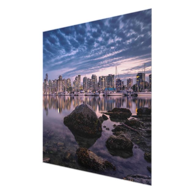 Glasschilderijen Vancouver At Sunset