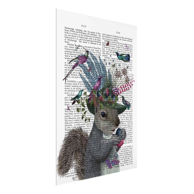 Glasschilderijen Fowler - Squirrel With Acorns