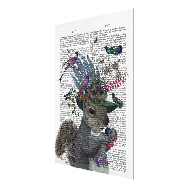 Glasschilderijen Fowler - Squirrel With Acorns