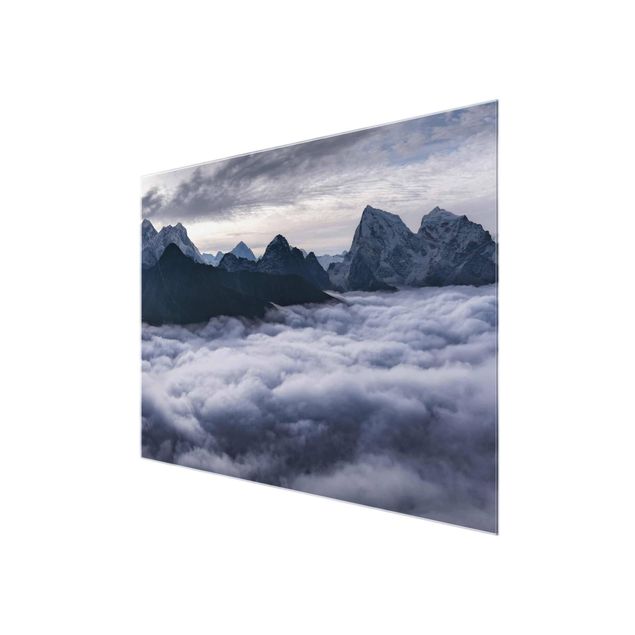 Glasschilderijen Sea Of ​​Clouds In The Himalayas