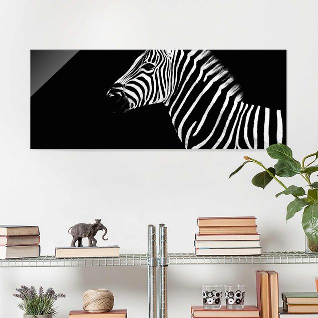 Glas Magnetboard Zebra Safari Art