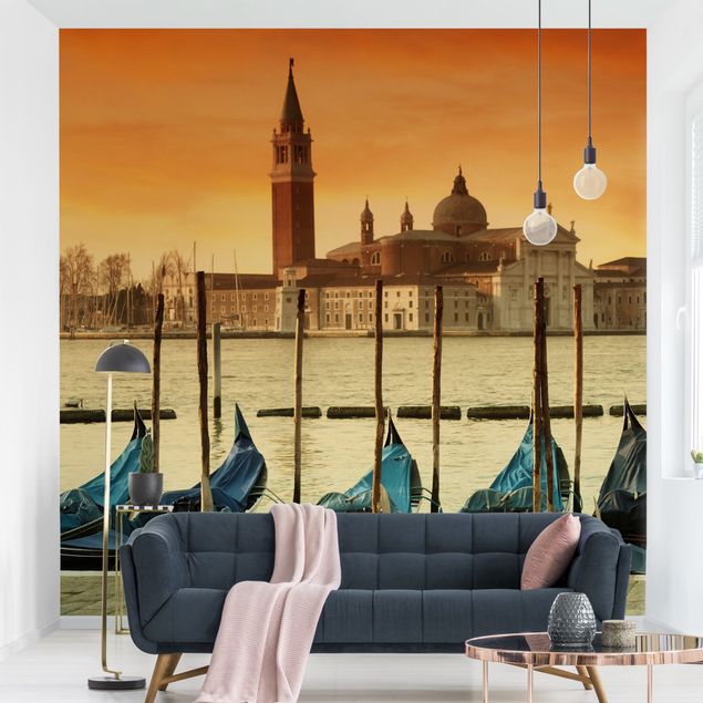 Fotobehang Gondolas In Venice