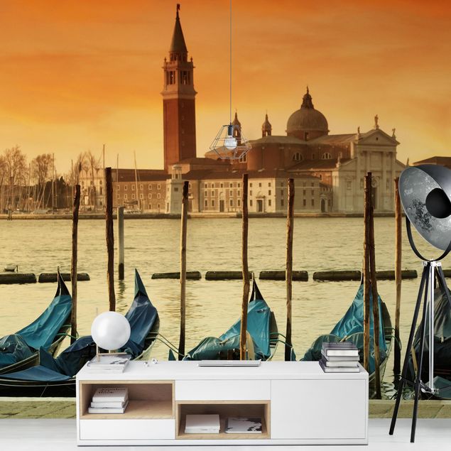 Fotobehang Gondolas In Venice
