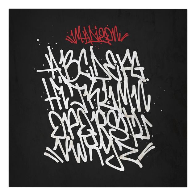 Leinwandbild - Graffiti Art Alphabet - Quadrat - 1:1
