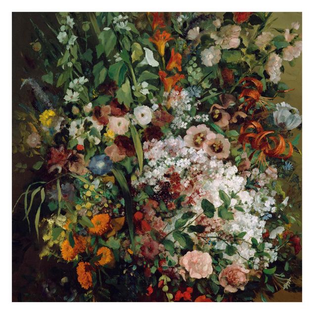 Fotobehang Gustave Courbet - Bouquet In Vase