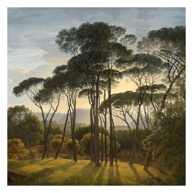 Fotobehang Hendrik Voogd Landscape With Trees In Oil