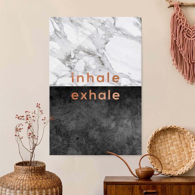Magnettafel Glas Inhale Exhale Copper And Marble