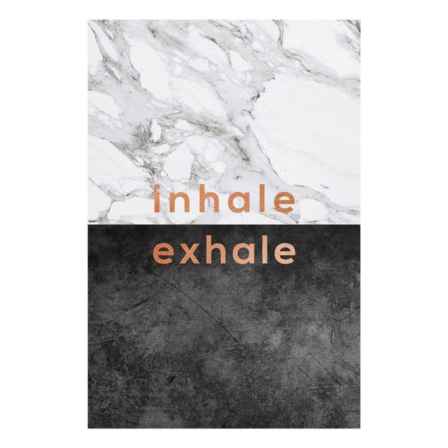 Glasschilderijen Inhale Exhale Copper And Marble
