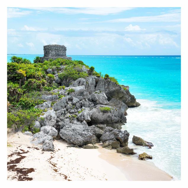 Fotobehang Caribbean Coast Tulum Ruins