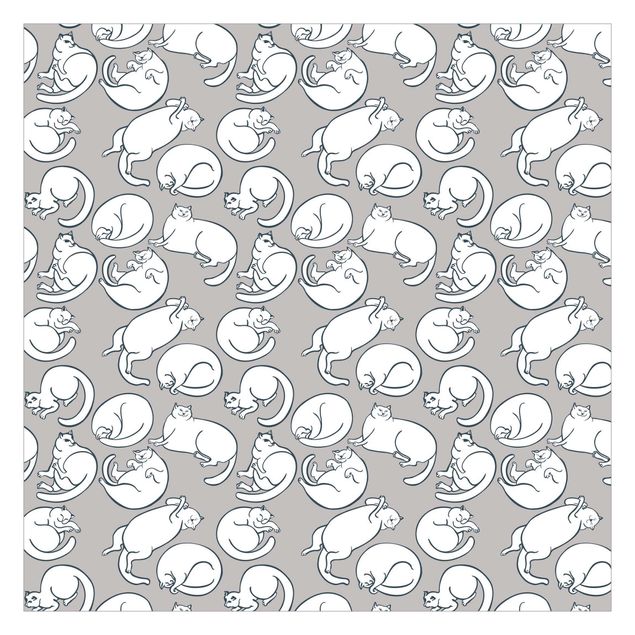 Fotobehang Cat Pattern In Grey