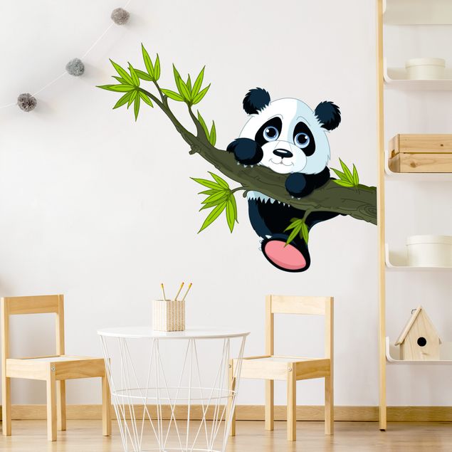 Muurstickers bomen Climbing panda