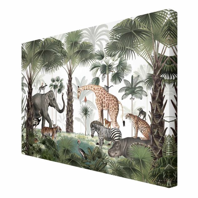 Canvas schilderijen - Kingdom of the jungle animals