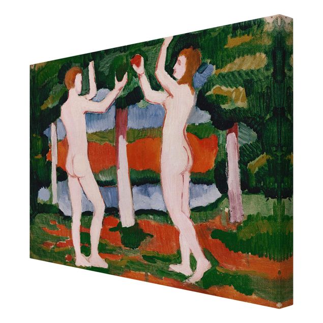 Canvas schilderijen August Macke - Adam And Eve