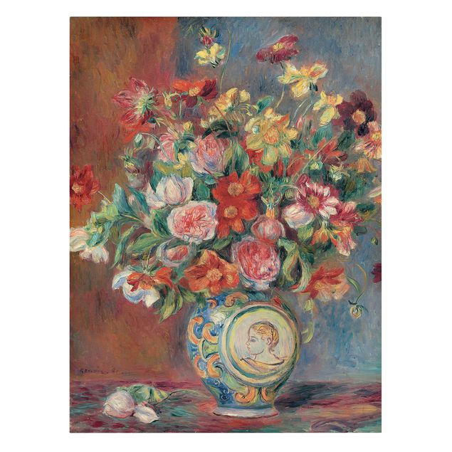 Canvas schilderijen Auguste Renoir - Flower vase
