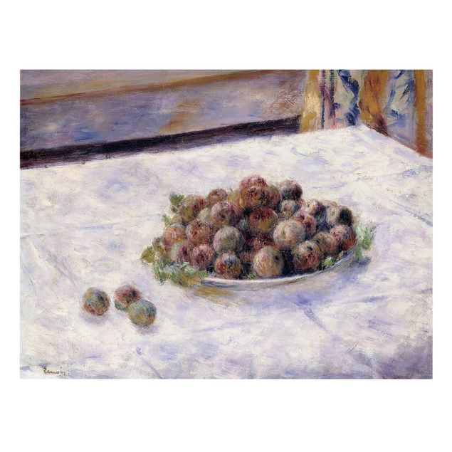 Canvas schilderijen Auguste Renoir - Still Life, A Plate Of Plums